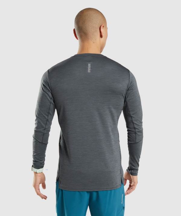 Panske Mikiny Gymshark Speed Long Sleeve Čierne Siva | MW1280597